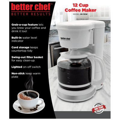 Better Chef 12 Cup Pause 'n Serve Coffee Maker - REFURBISHED