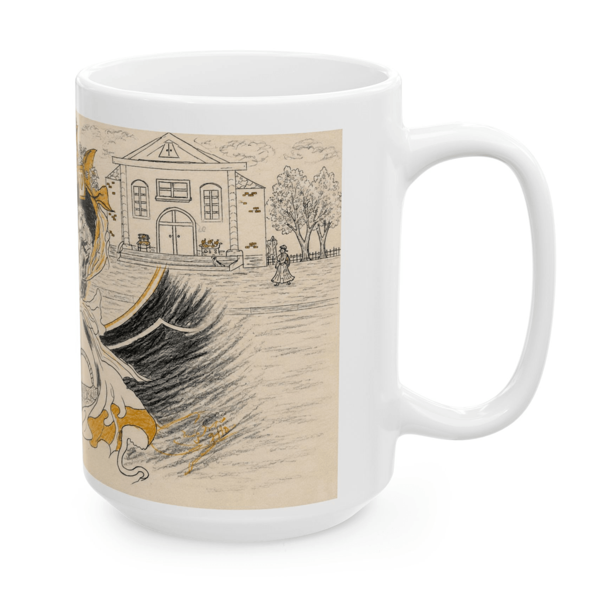 PimsArt Vintage Belle Victorian Mug From Original Drawing