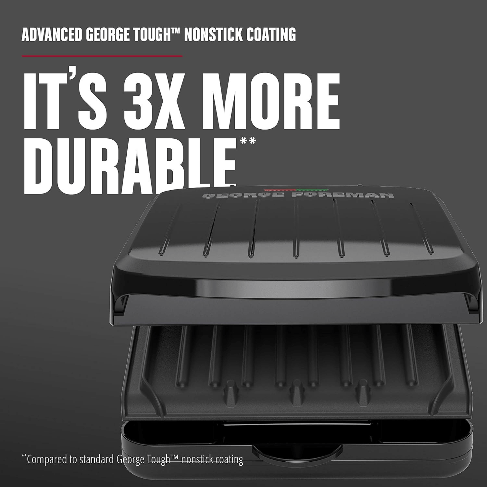 George Foreman 2-Serving Classic Plate Electric Indoor Grill and Panini Press