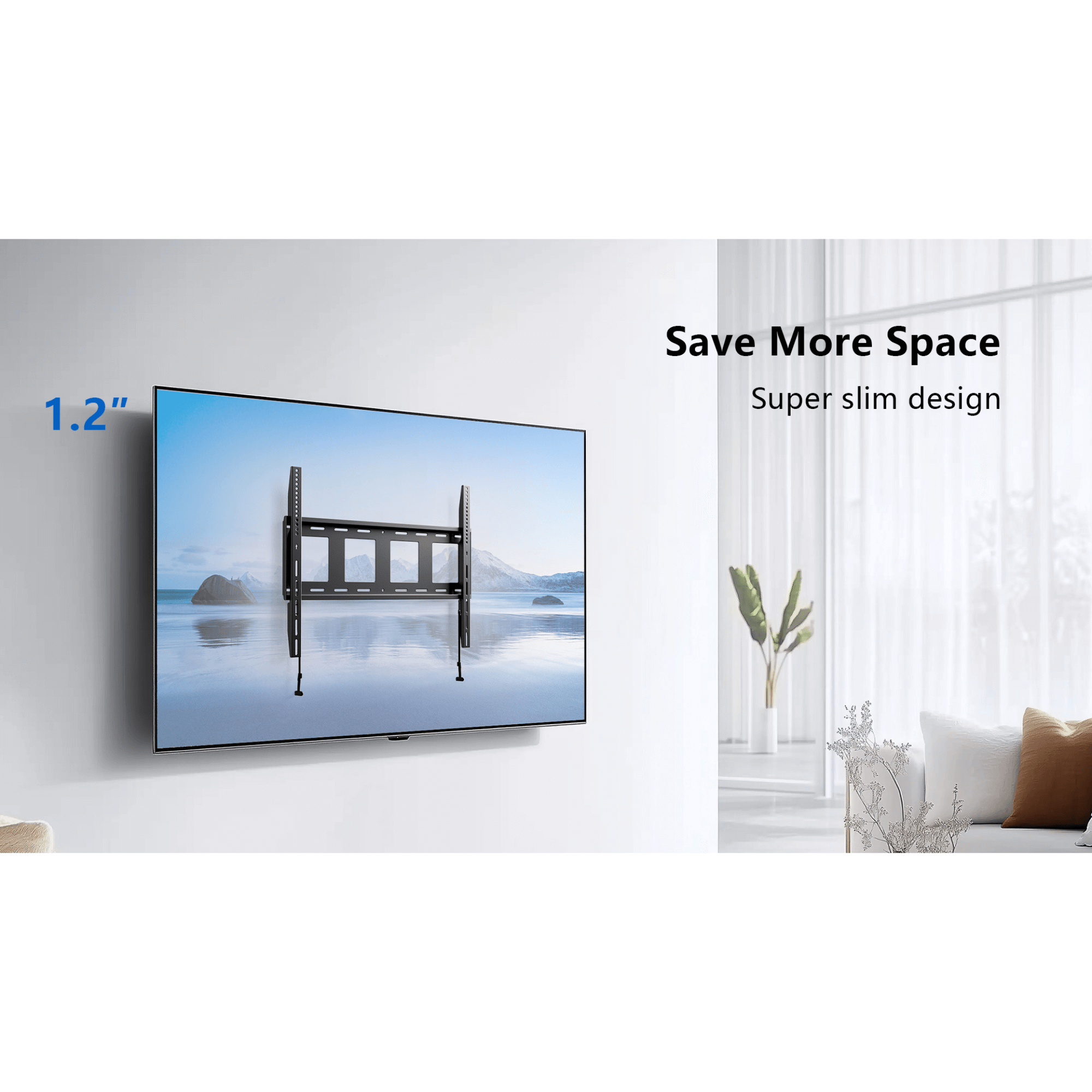 ErgoAV Extra Large Low Profile Fixed Mount for 65" to 115" TVs