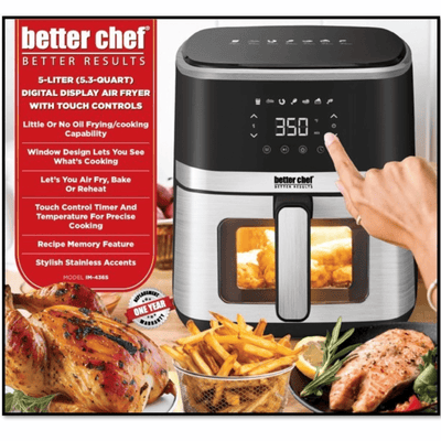 Better Chef Stainless Steel 5L Digital Display Air Fryer