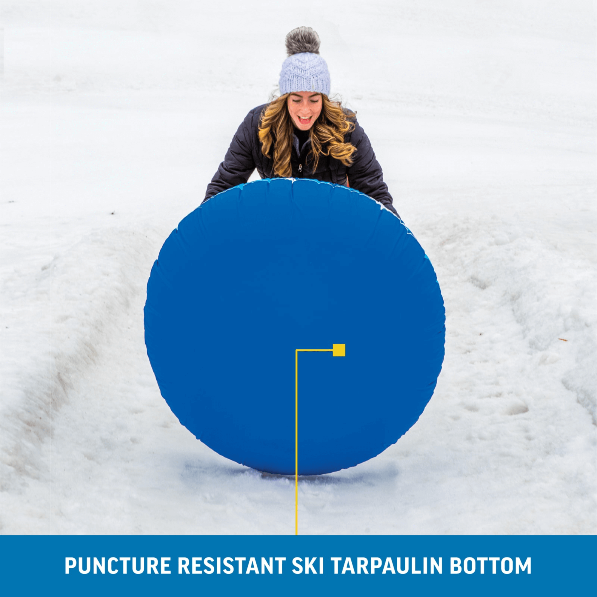 WOW Watersports Surge Tarpaulin-Bottom Snow Tube with Tow Leash