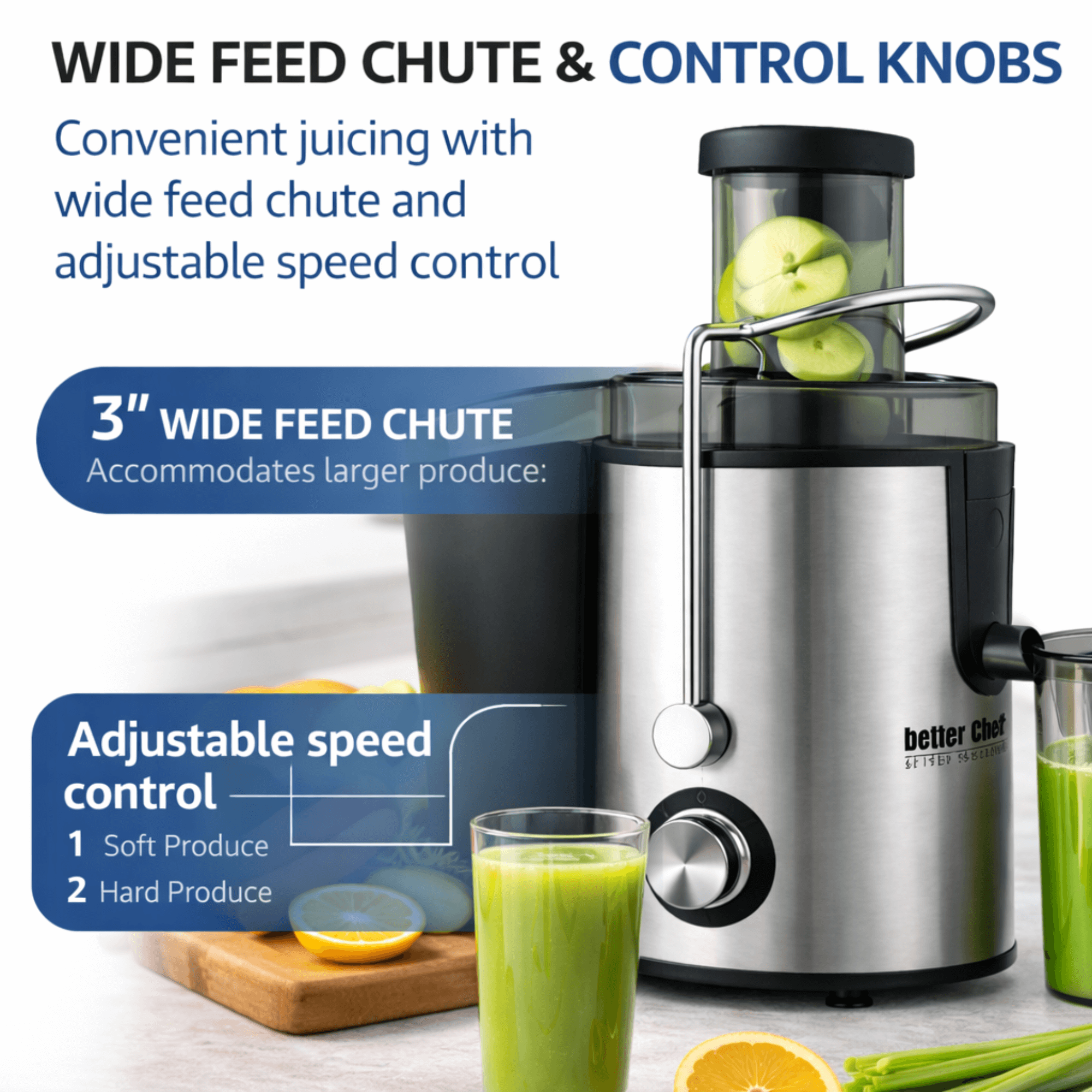 Better Chef 400W Large Feed Juice Extractor