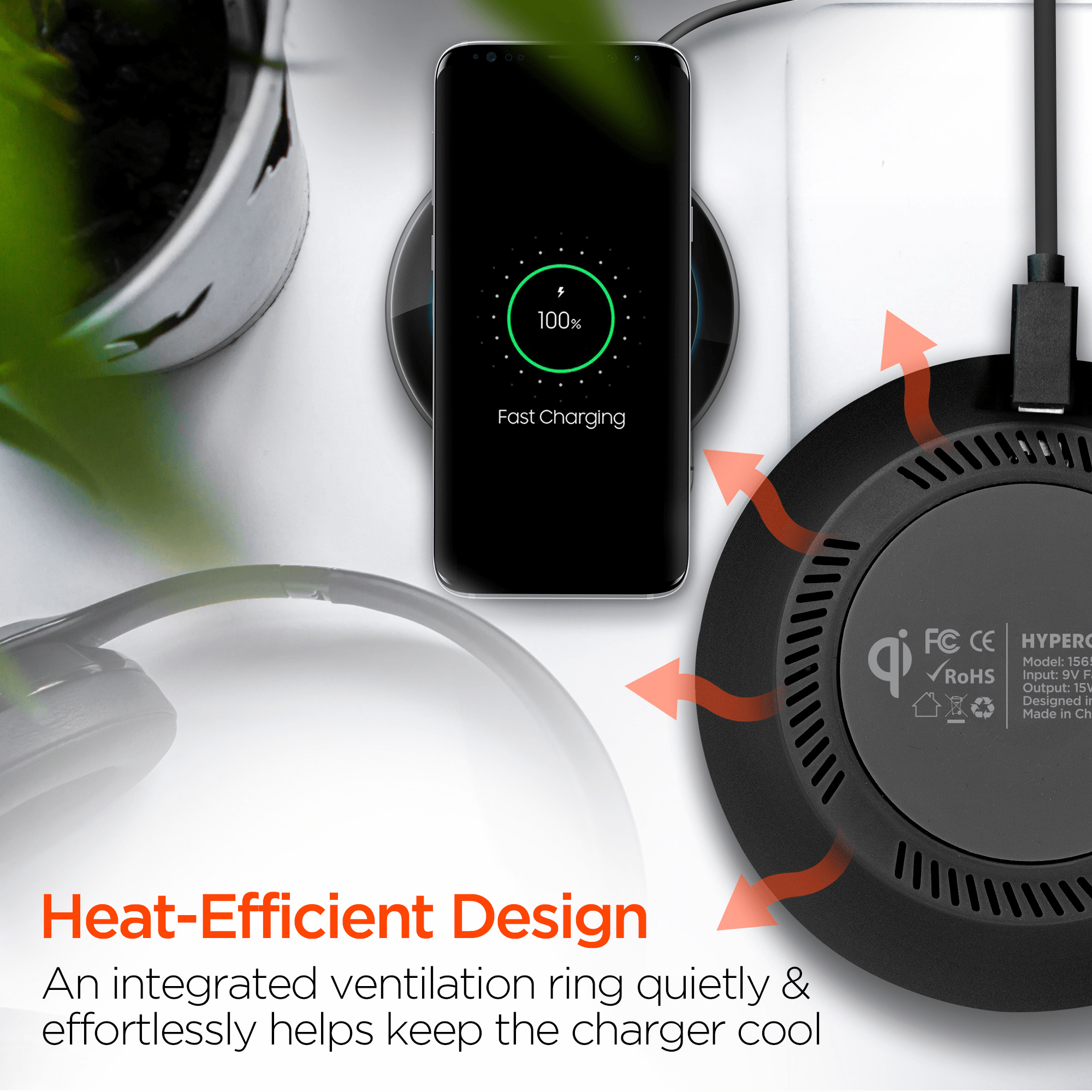 HyperGear ChargePad Pro 15W Wireless Fast Charger USB-C