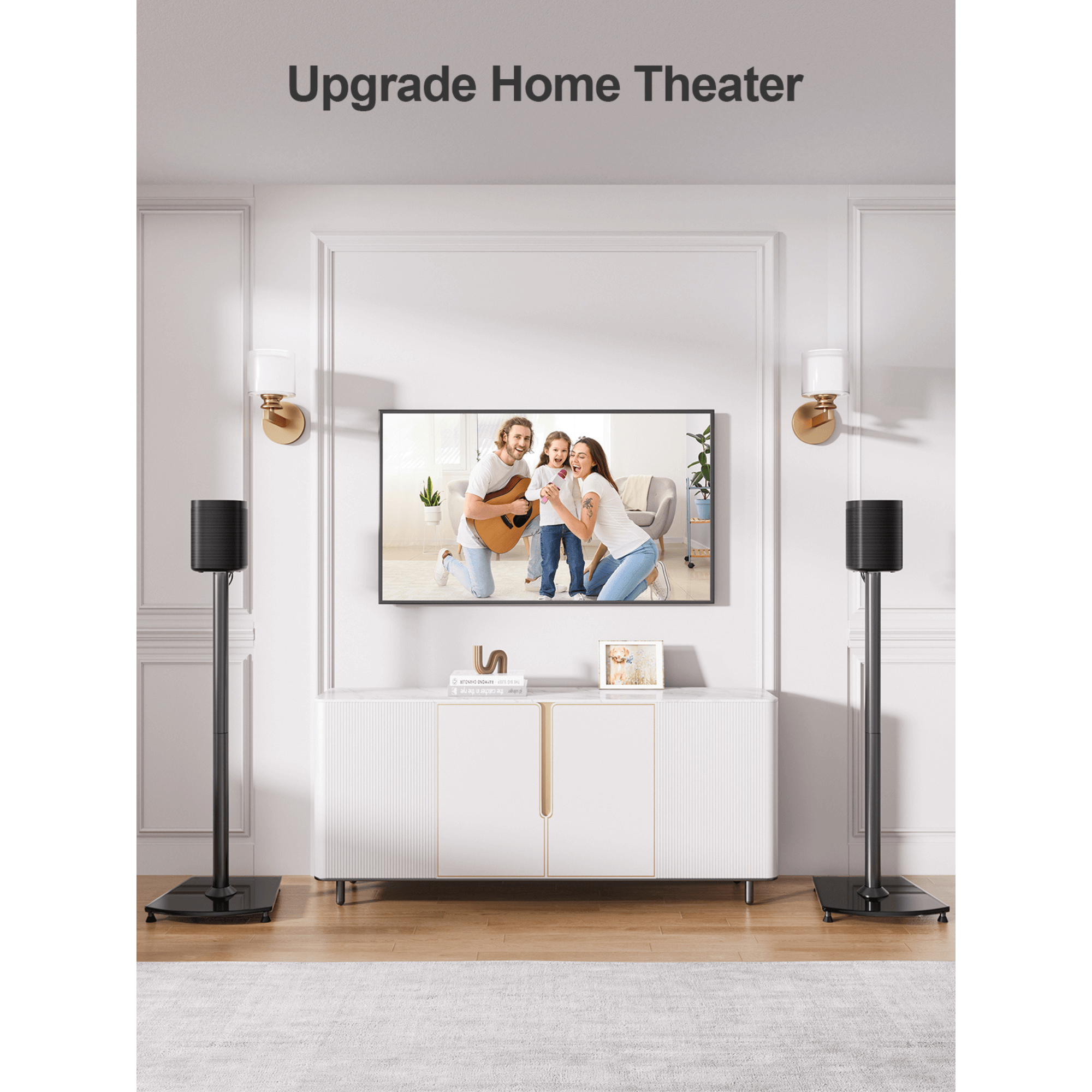 ErgoAV 1-Pair Fixed Height Sonos Speaker Stands 34"