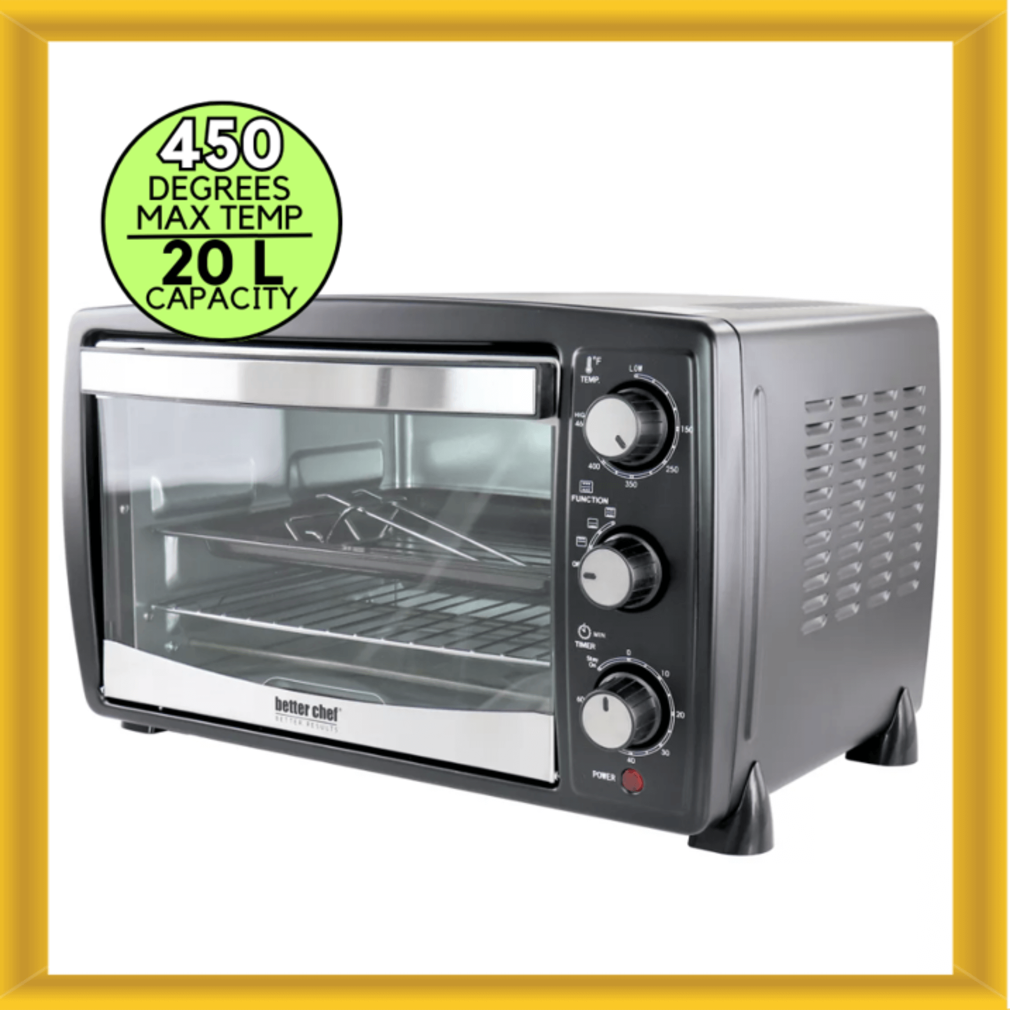 Better Chef 20-Liter 6-Slice Toaster Oven Broiler