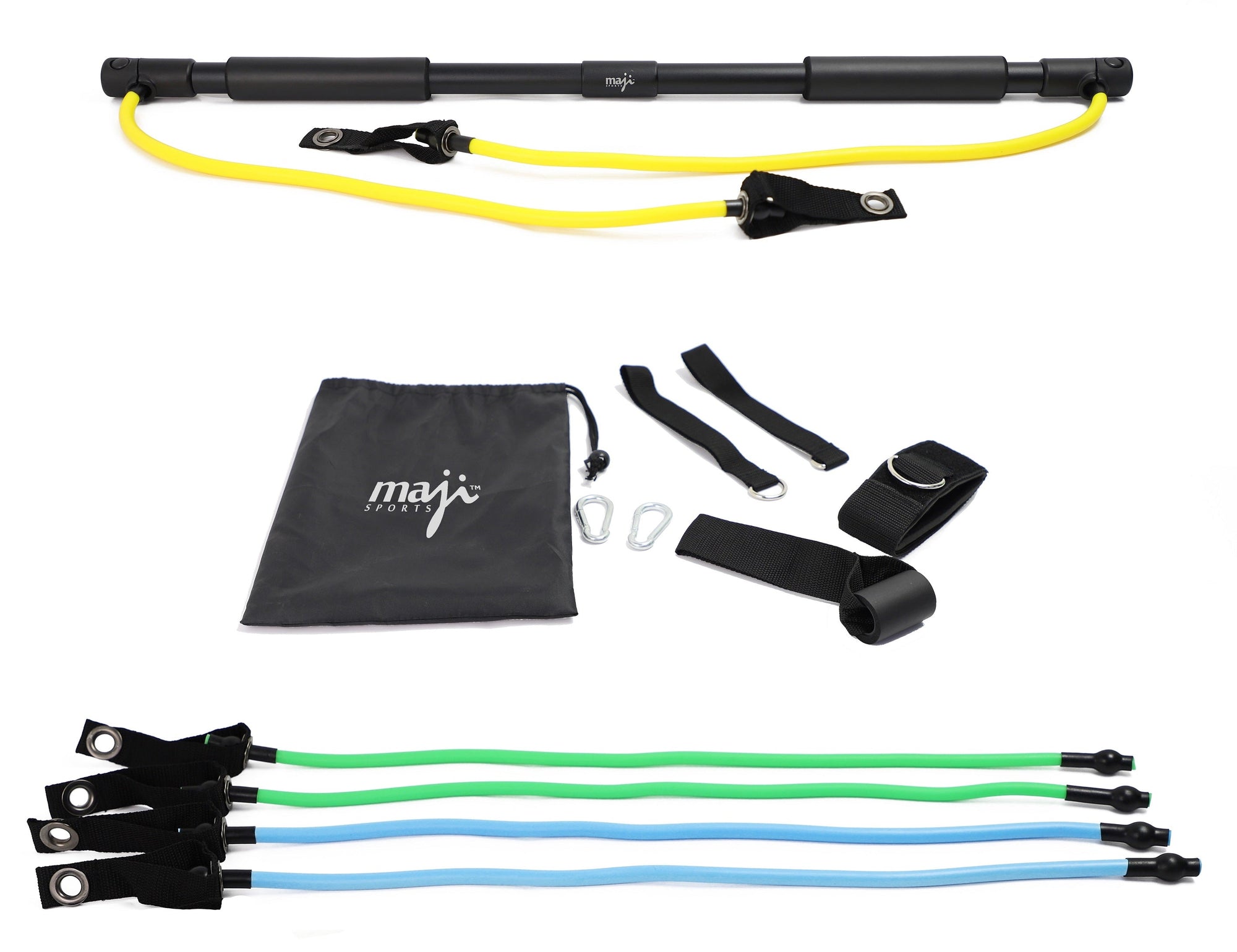 Maji Sports Portable Exercise Bar with Resistance Bands