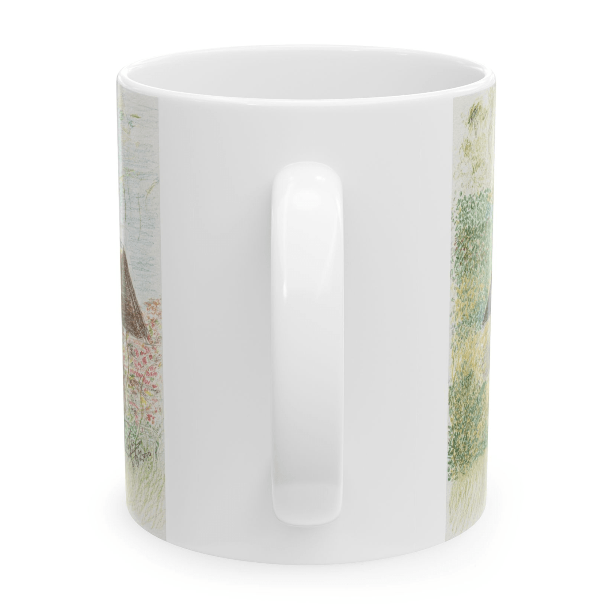 PimsArt Country Cottage Sketch Mug From Original Drawing