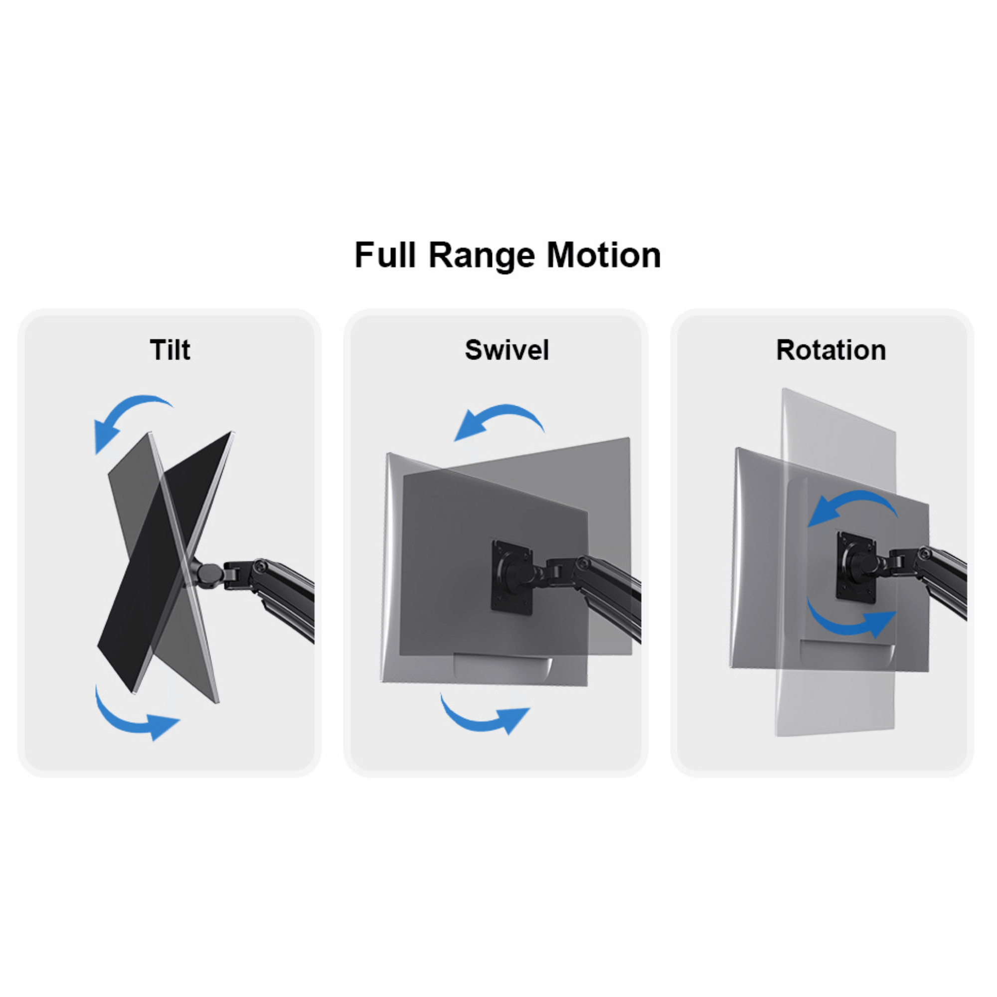 ErgoAV ErgoLink Motion Desk Mount for Single Monitors up to 34" and 22 lbs