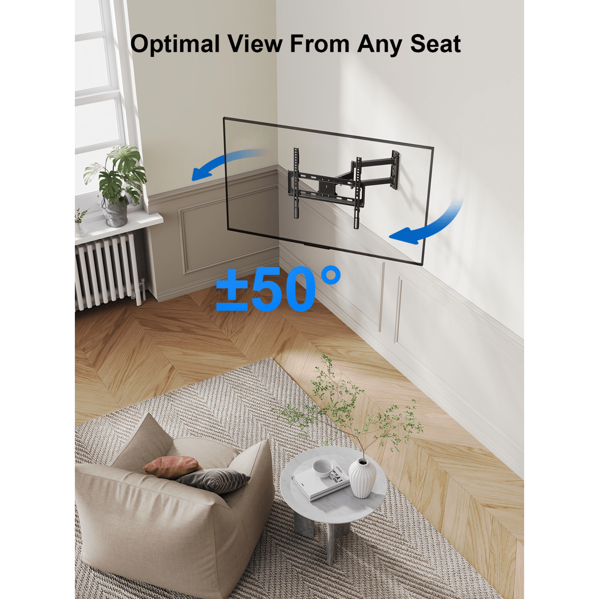 ErgoAV Single Stud Motion Mount for TVs 40" to 55" and up to 77lbs