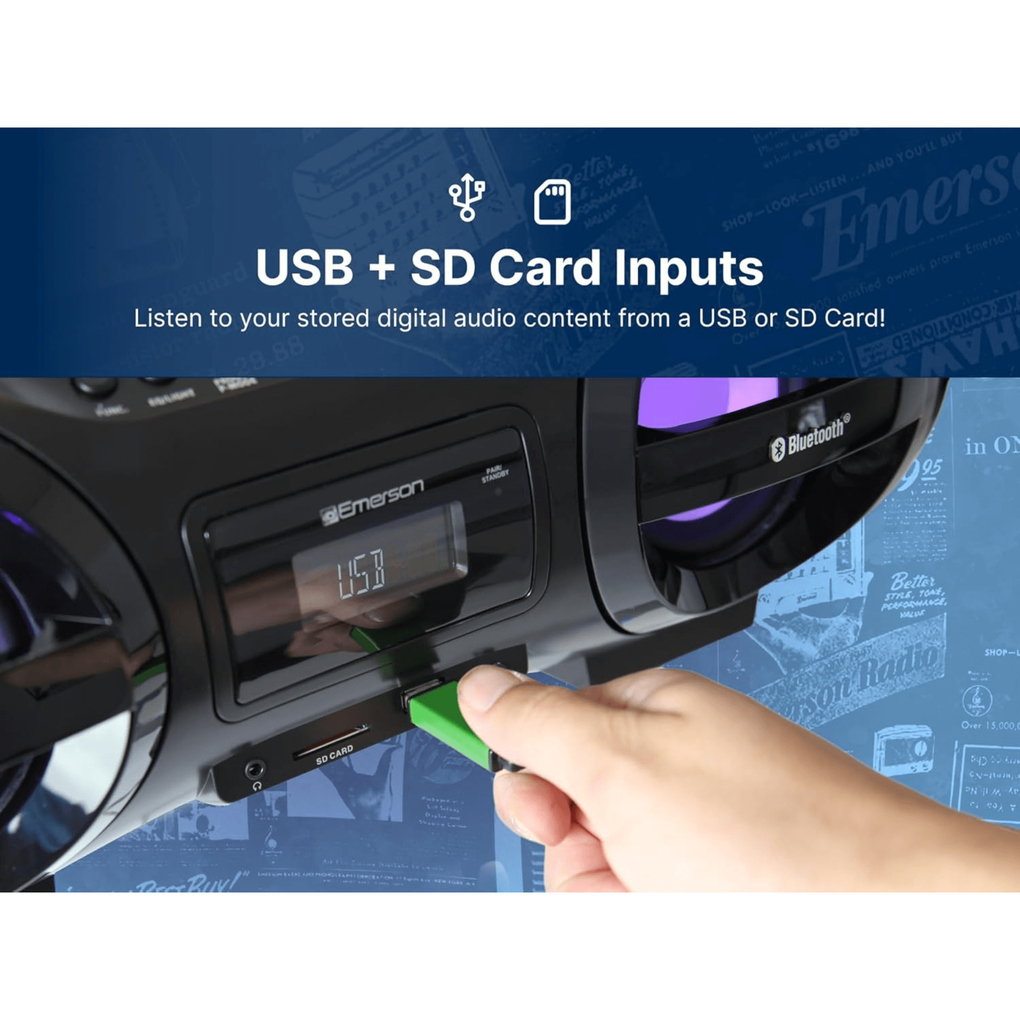 Emerson Retro Portable CD Boombox