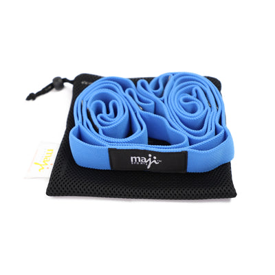 Elastic Yoga Straps With 10 Loops - Blue