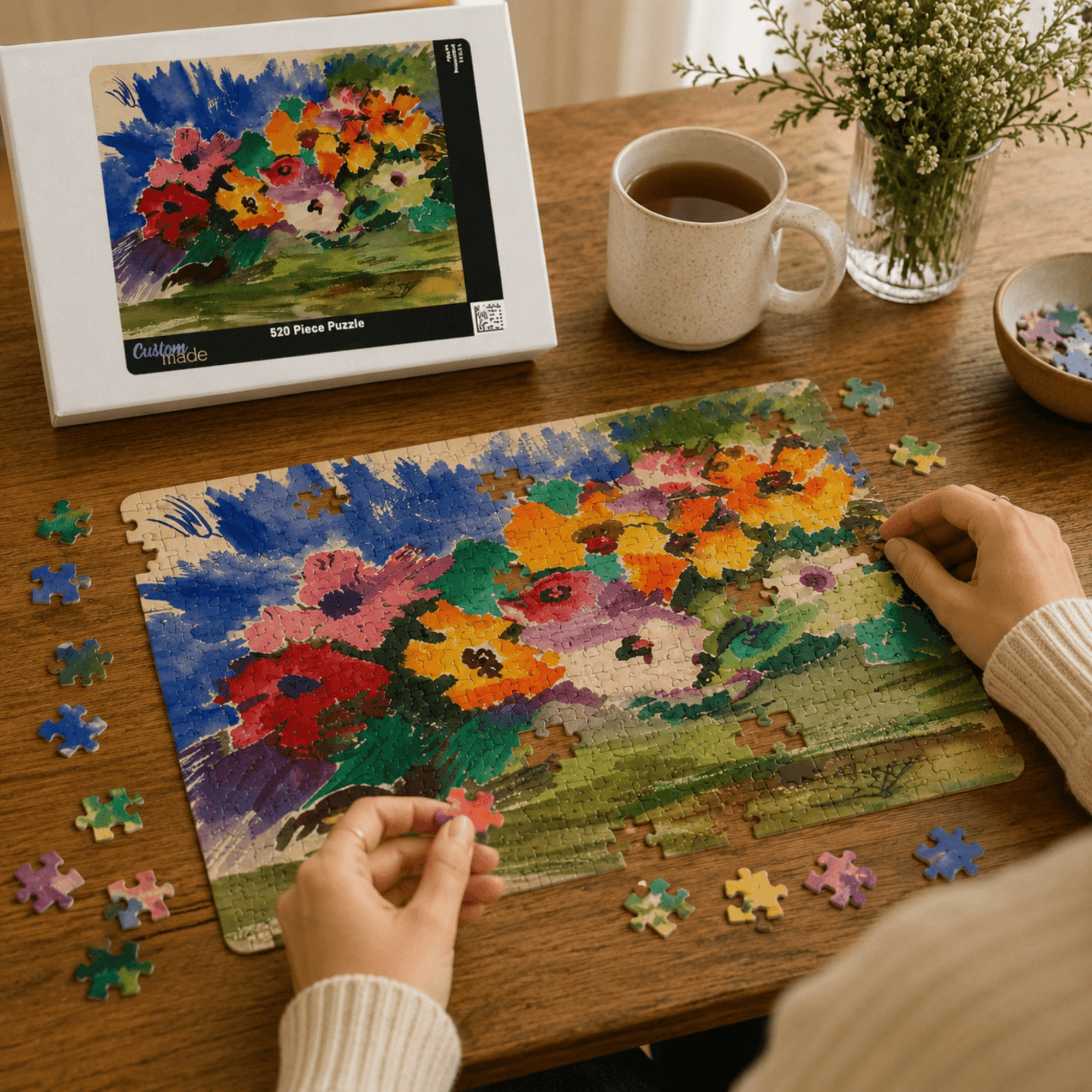 PimsArt Spring Garden Flower Bouquet Jigsaw Puzzle From Original Painting