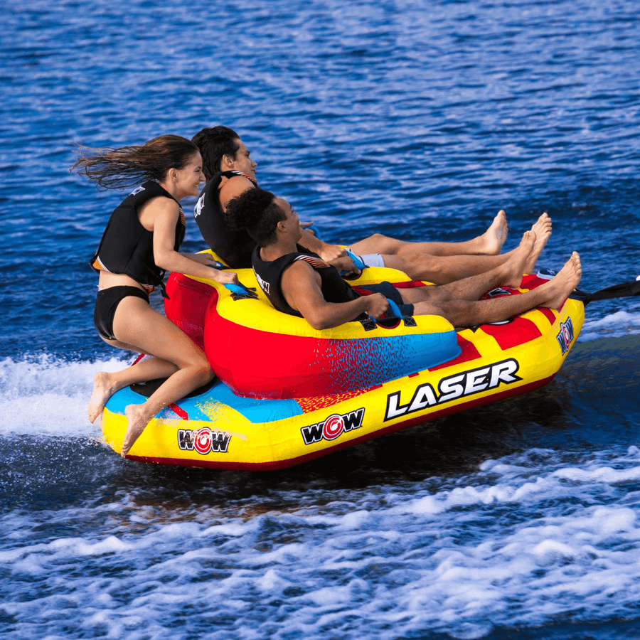 WOW Watersports Laser 3-Person Towable for Sitting and Kneeling Riding Positions