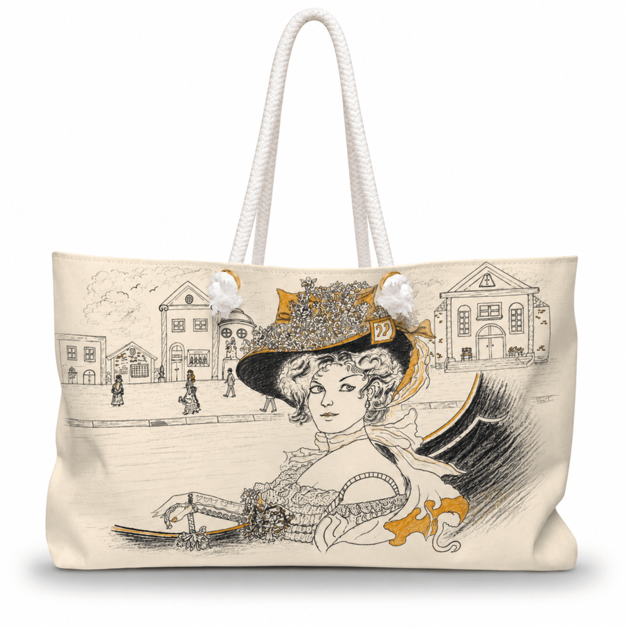 PimsArt Art Nouveau Victorian Lady Weekender Bag From Original Drawing