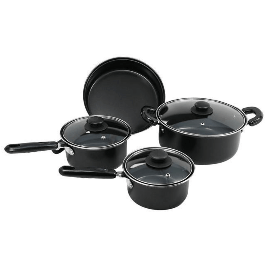 Better Chef 7-Piece Carbon Steel Cookware Set with Glass Lids