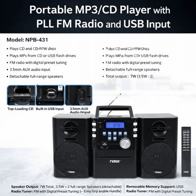 Naxa Portable MP3/CD Player - Refurbished