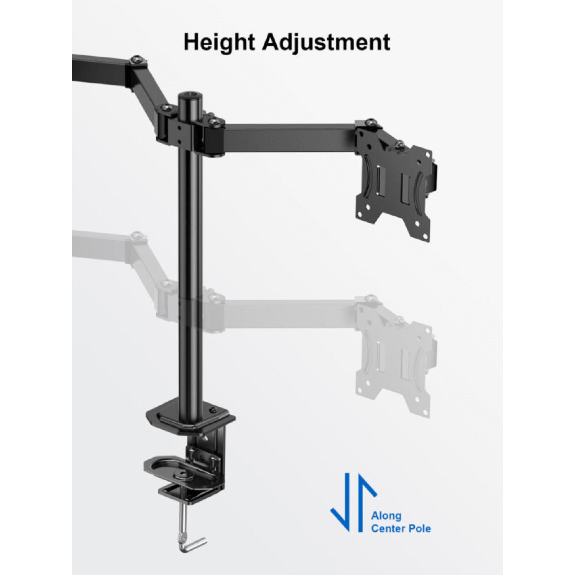 ErgoAV Motion Desk Stand for Dual Monitors 13" to 27" up to 17lbs