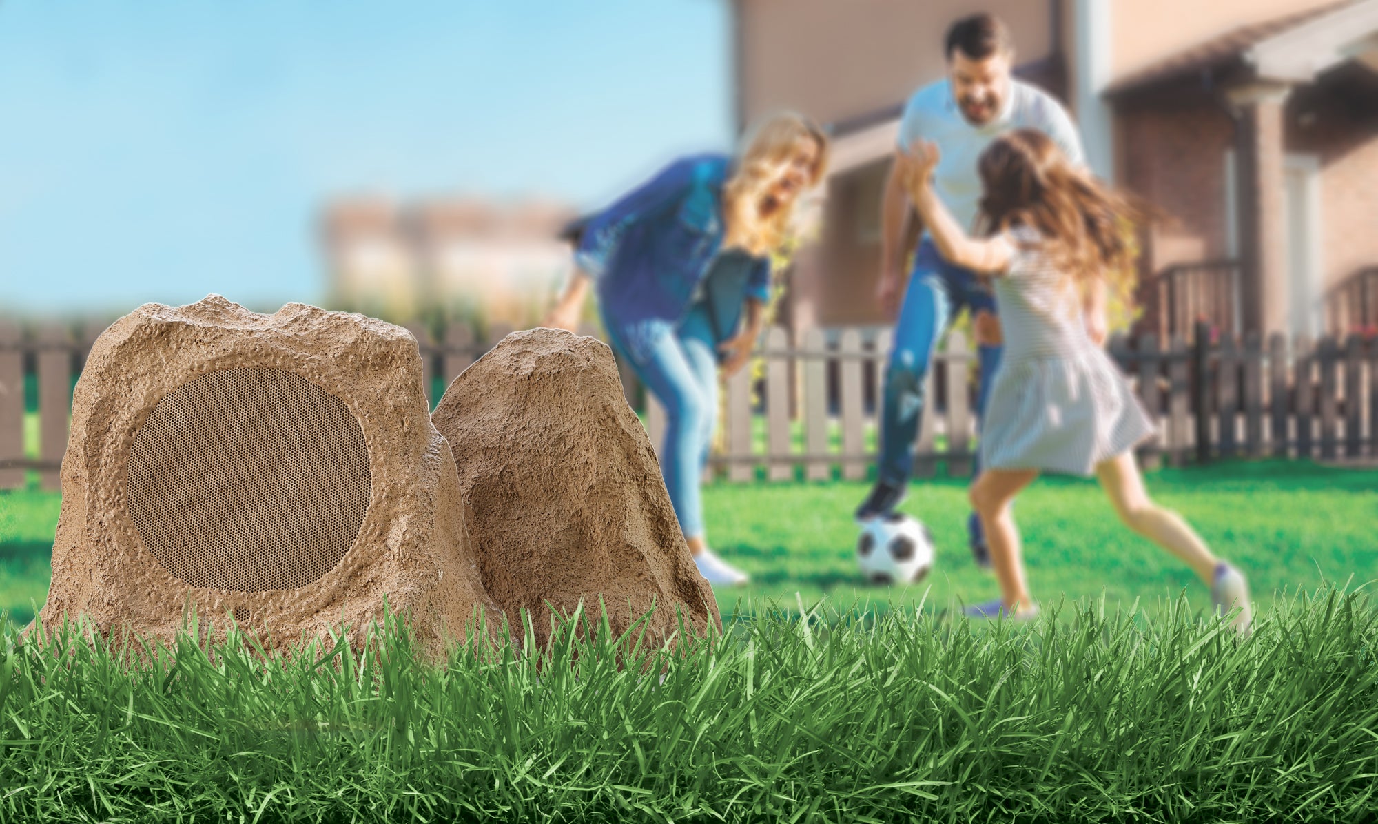 SoundPro Dual Bluetooth Outdoor Weatherproof Rock Landscape Speakers