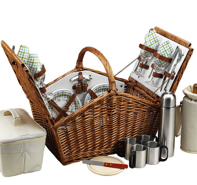 Picnic at Ascot Huntsman Basket with Service for 4 & Coffee Set (705C)