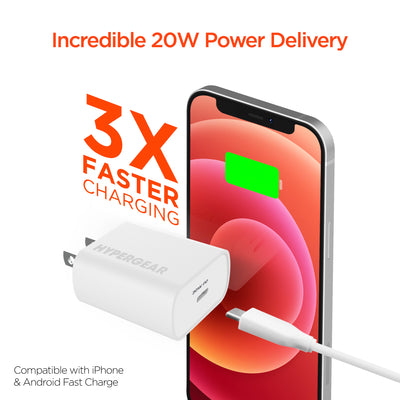 HyperGear 20W USB-C PD Wall Charger ETL w Superfast Output (15416-HYP)