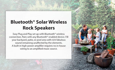 SoundPro Dual Bluetooth TWS Solar Wireless Rechargeable Rock Speakers
