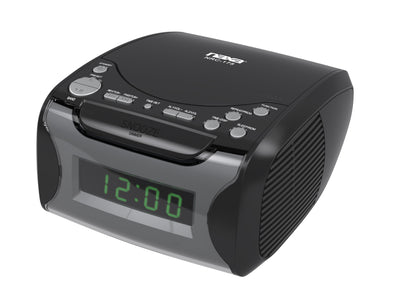 Dual Alarm Clock Radio with CD Player and USB Charge Port (NRC-175)
