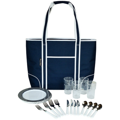 Picnic at Ascot Classic Insulated Picnic Tote with Service for 4 (424)