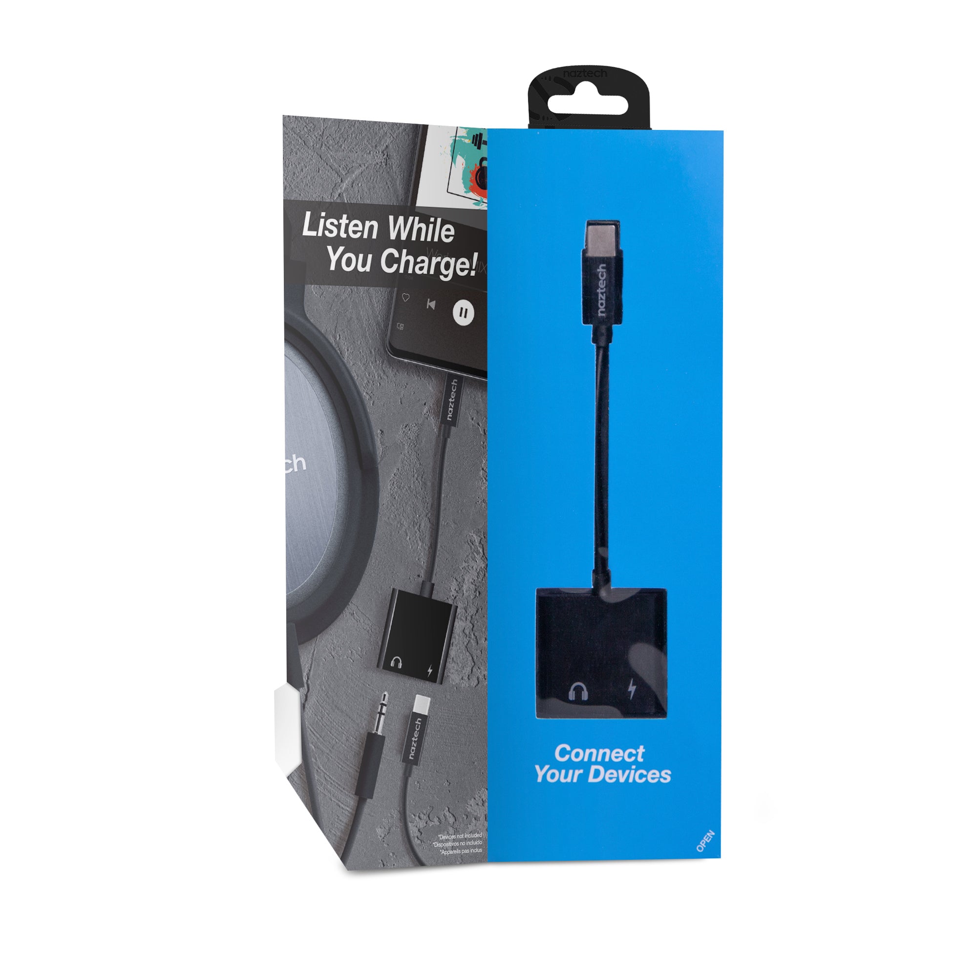 Naztech USB-C and 3.5mm Audio + Charge Adapter