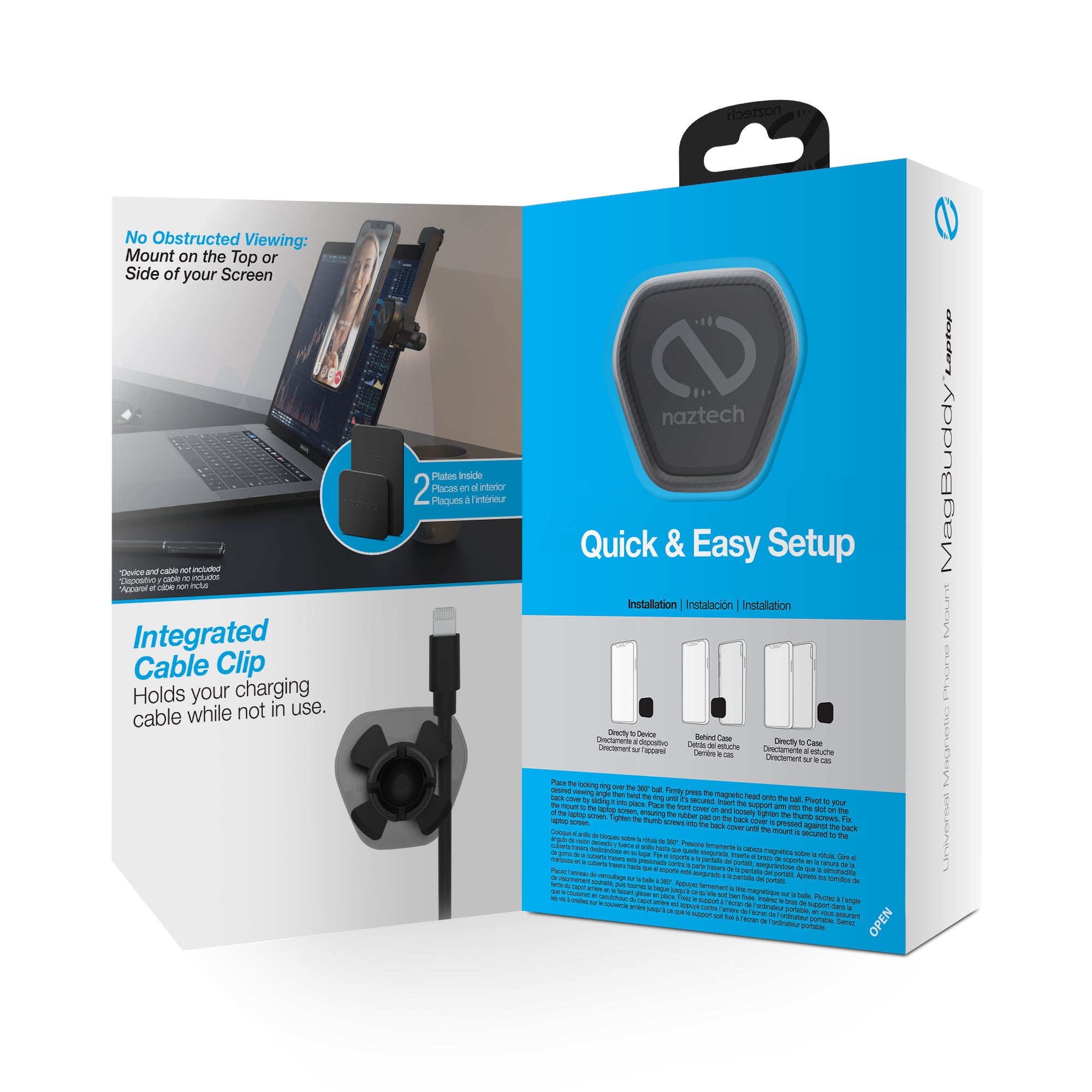 Naztech MagBuddy Elite Laptop Mount w Adjustable Angle & Orientation