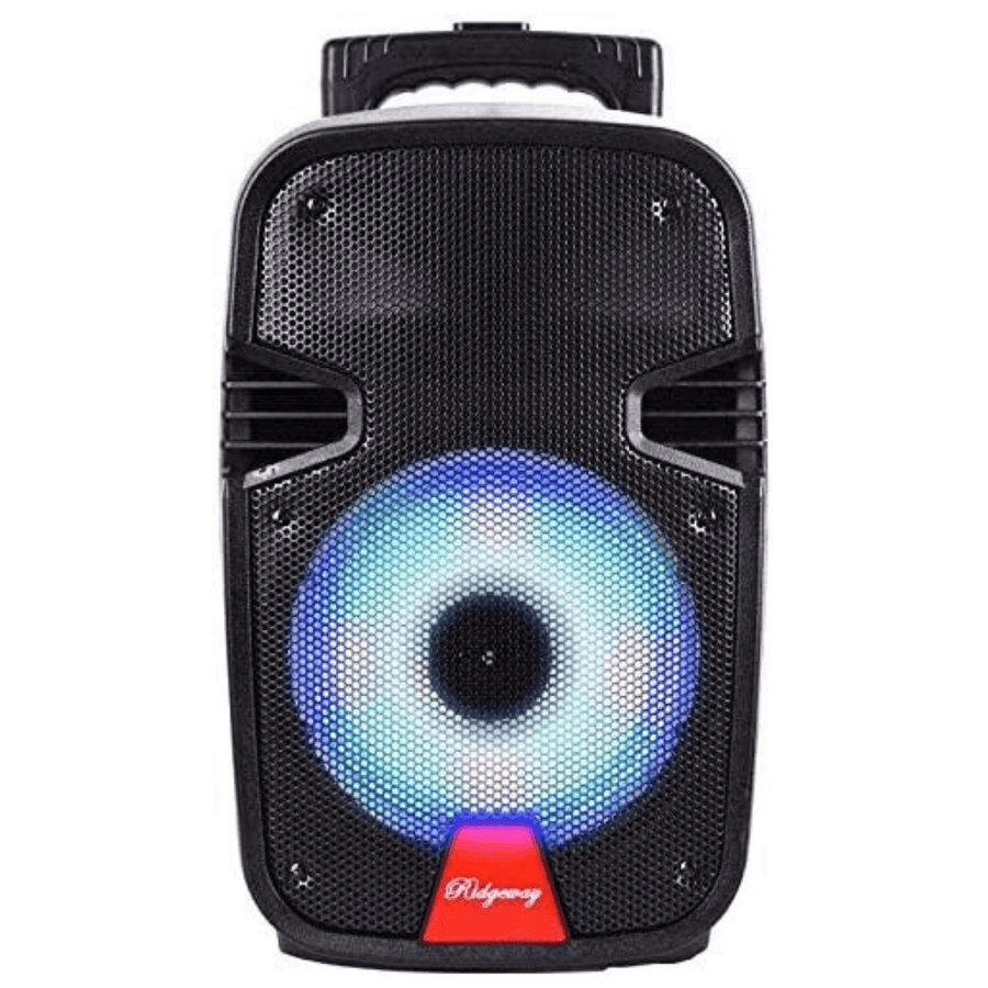 Ridgeway 8" Portable Bluetooth Speaker w FM Radio, USB, Aux Input and LED Light