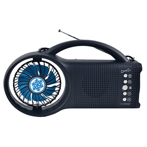 Supersonic Solar Power Bluetooth Speaker with FM Radio, LED Torch Light & Fan (SC-1073ERF)