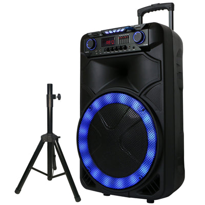 15" Portable Bluetooth Speaker with Stand (IQ-6115DJBT)