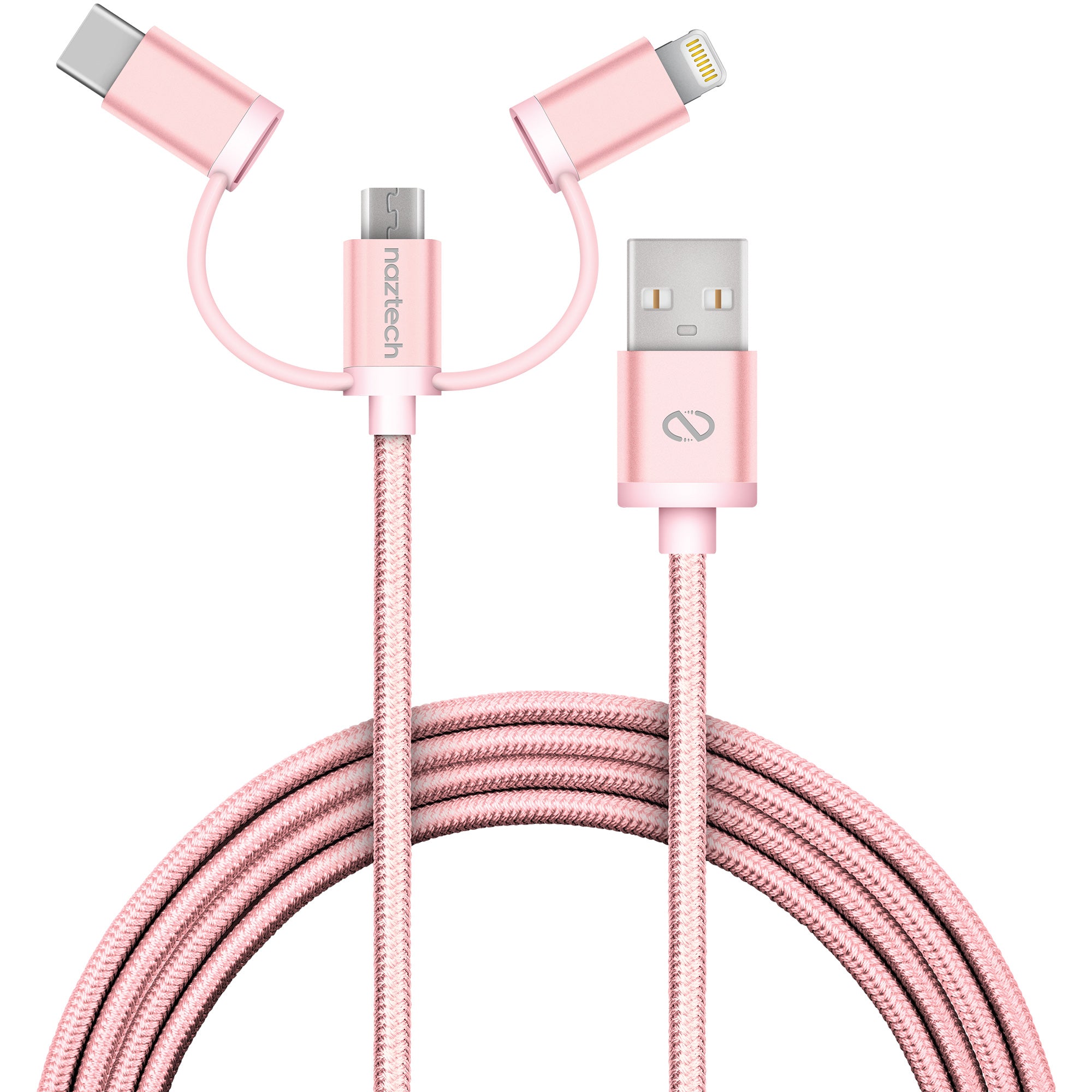 Naztech 3X1 Micro Lightning & USB-C Charge & Sync 6ft Cable