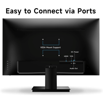 Norcent 27 Inch Frameless Computer Monitor FHD 75HZ VA with Built-In Speakers