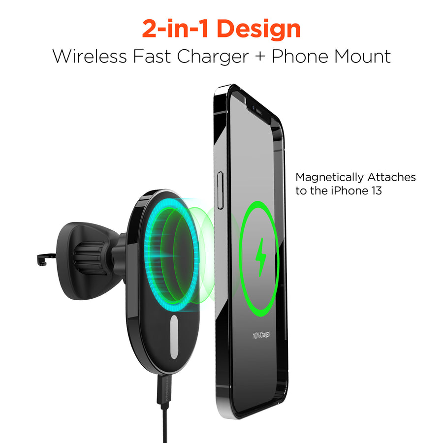 HyperGear MagVent Wireless Car Charging Mount for iPhone 13 (15454-HYP)