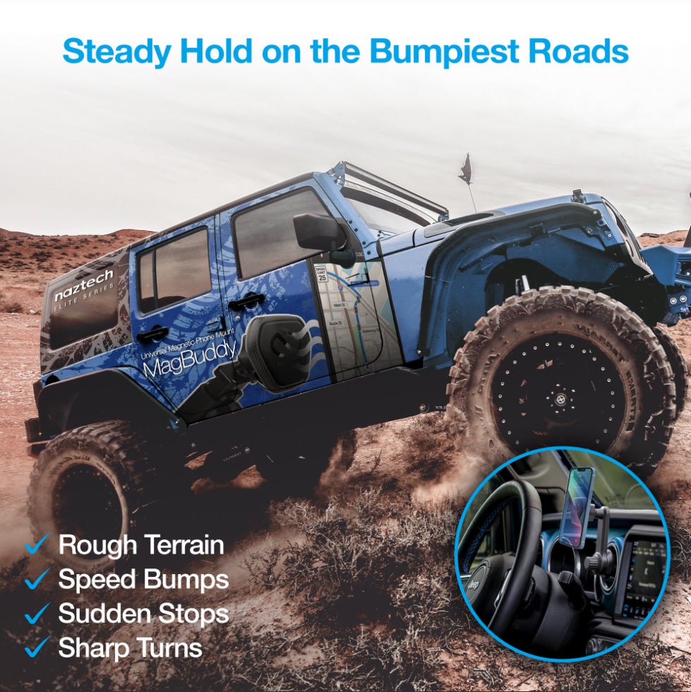 Naztech MagBuddy Elite Anywhere Mount - Hands-Free and Shock Proof