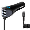 Naztech N420 Trio USB-C fast charge + 2.4A Car Charger Black (14609-HYP)