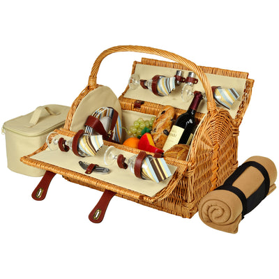 Picnic at Ascot Yorkshire Picnic Basket with Service for 4 & Blanket (710B)