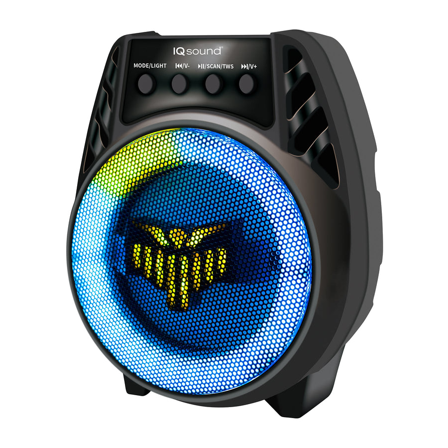 4" Bluetooth TWS Party Speaker w LED Lights & Multi-Connectivity (IQ-1804BT)