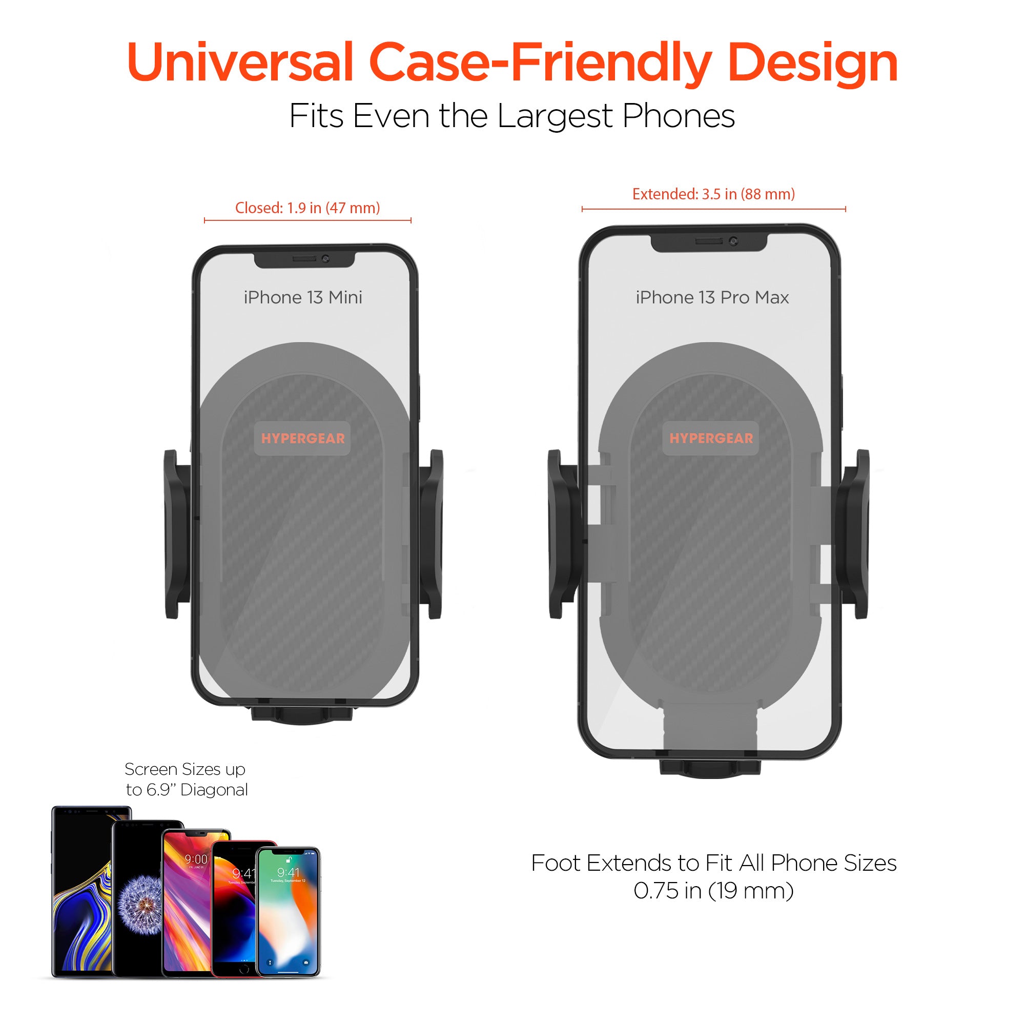 Hypergear Universal Cup Holder Flex Phone Mount w Rotatable Cradle