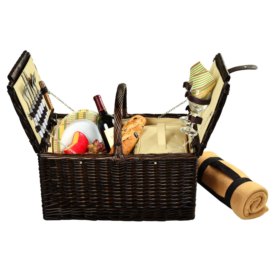 Picnic at Ascot Surrey Picnic Basket with Service for 2 & Blanket (713B)