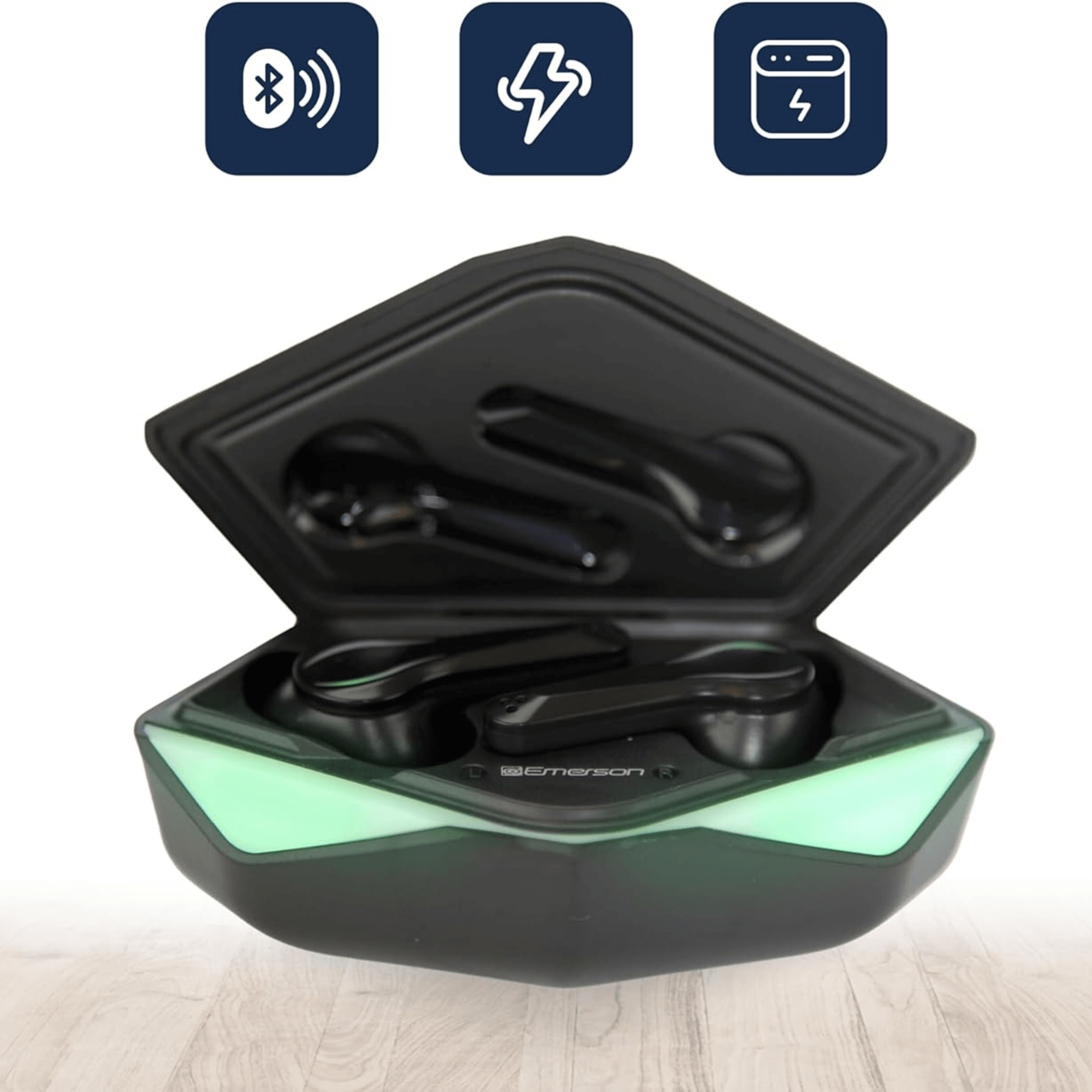 Emerson True Wireless Gaming Earbuds with Charging Case and Taking Calls Option