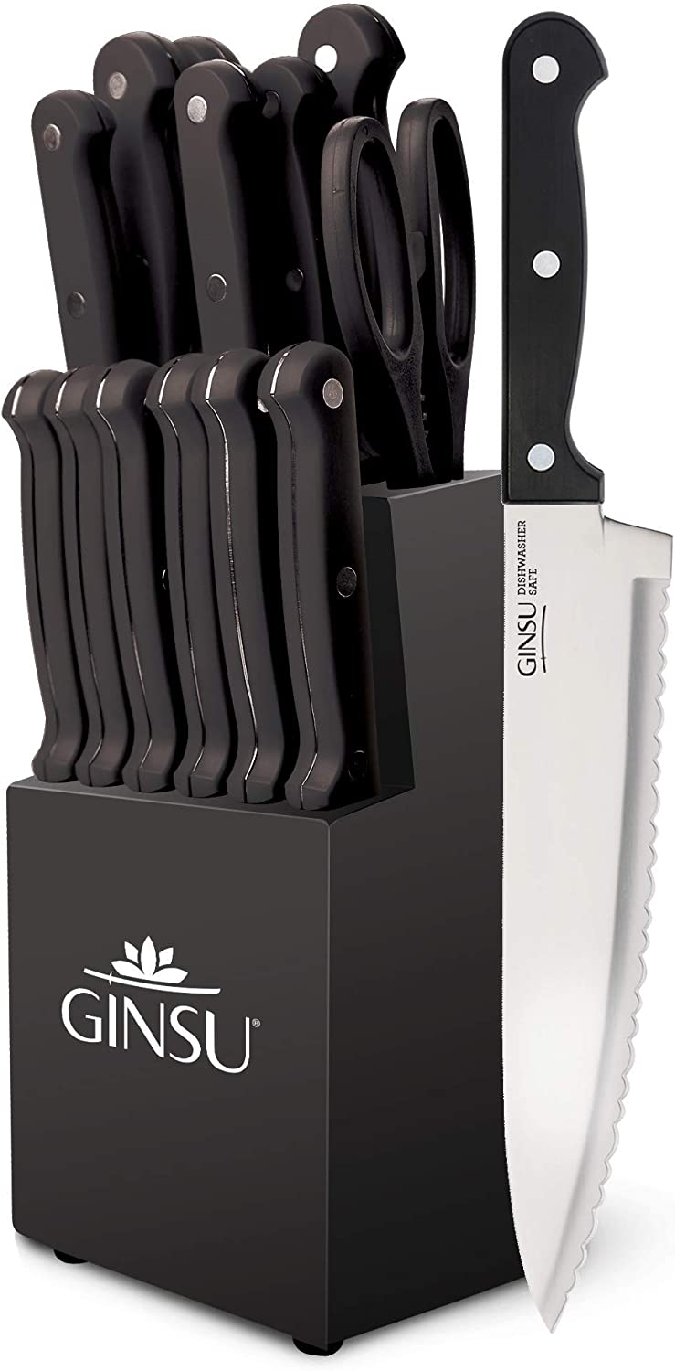 Ginsu Kiso Dishwasher Safe 14-Piece Knife Set with Black Block - Jupiter  Gear Home
