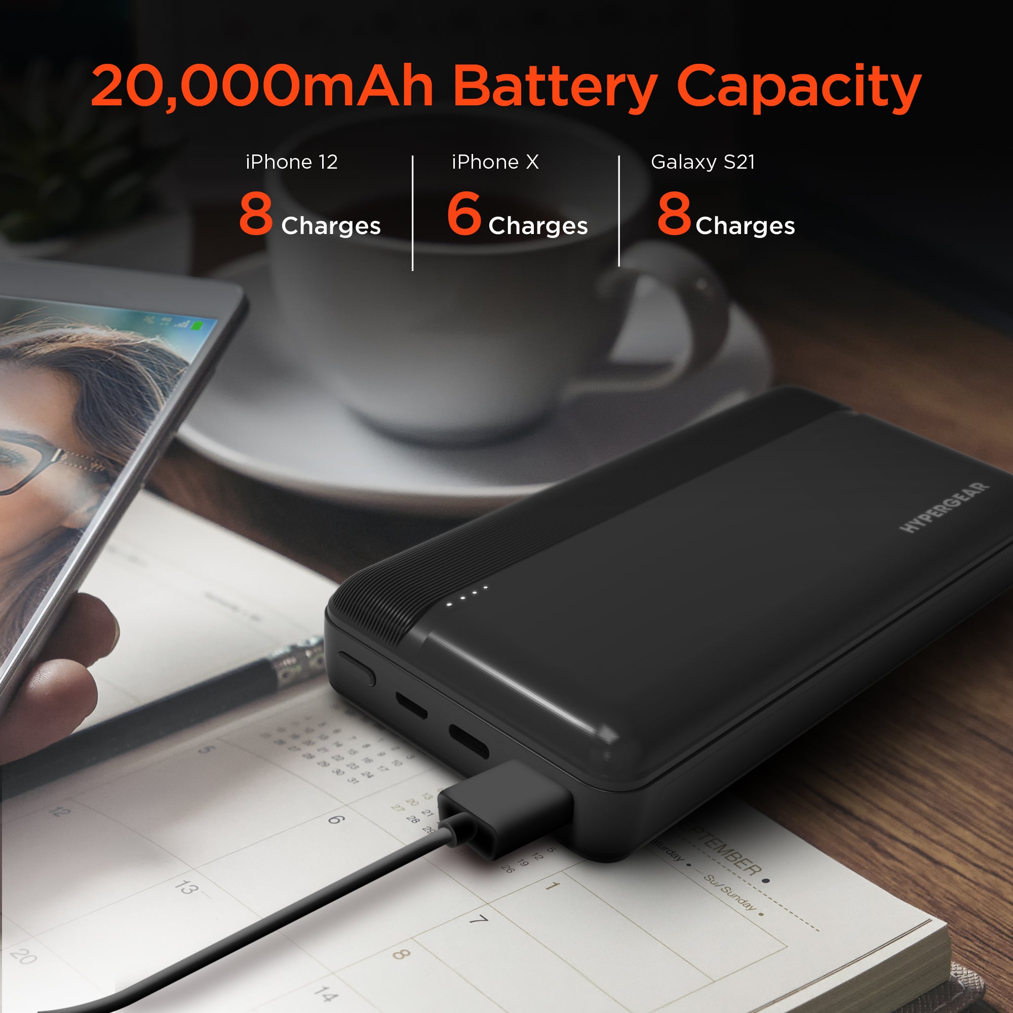 HyperGear 20000mAh 20W PD + USB Power Bank