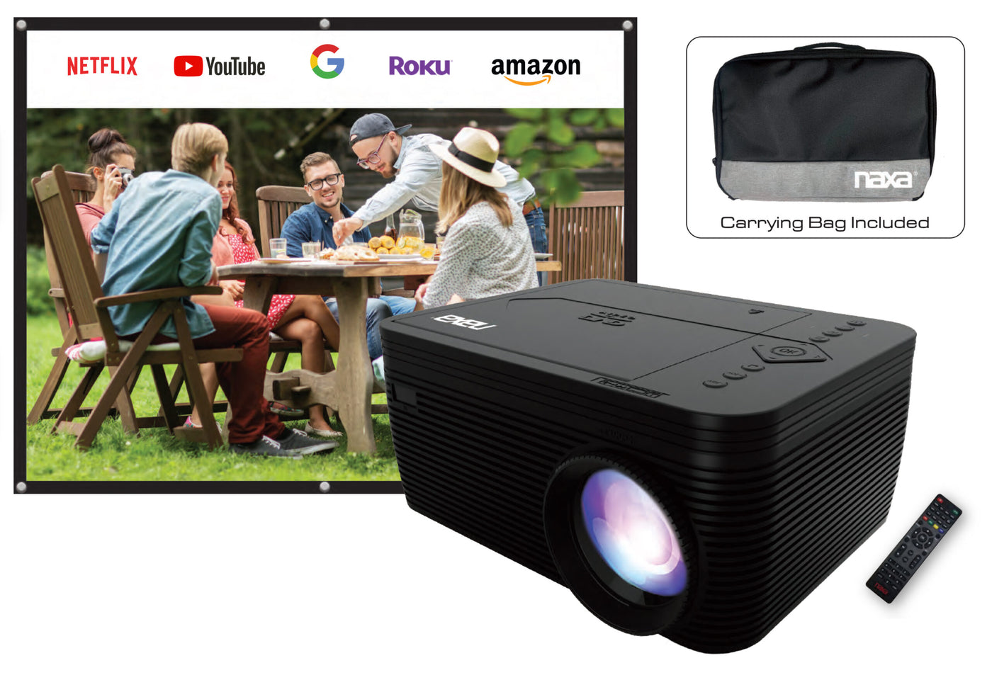 Naxa 150” Home Theater LCD Projector Combo (NVP-2501C)