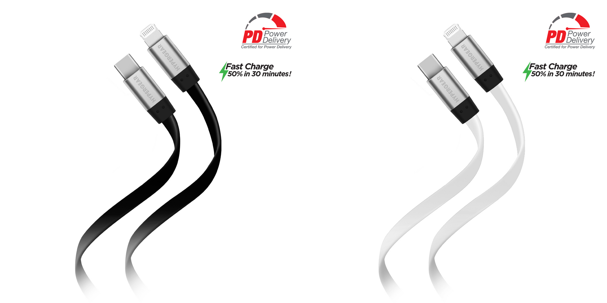 HyperGear Flexi USB-C to Lightning Flat Cable 6ft