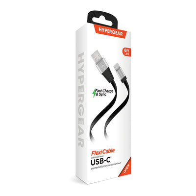 HyperGear Flexi USB to USB-C Flat Cable 6ft (USBCABLE2-PRNT)