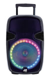 Portable 15” Bluetooth Party Speaker with Circular Multi-Color Disco Light (NDS-1520)