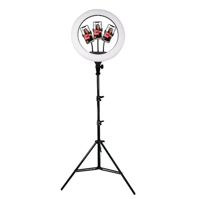 PRO Live Stream 18” Ring Light with 3 Device Holders (SC-3810SR)